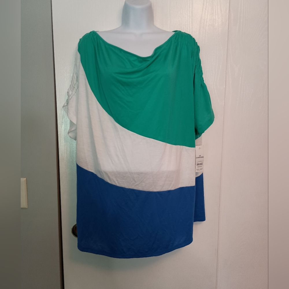 NWT Faded Glory Plus Women's Colorblock Top, 3X